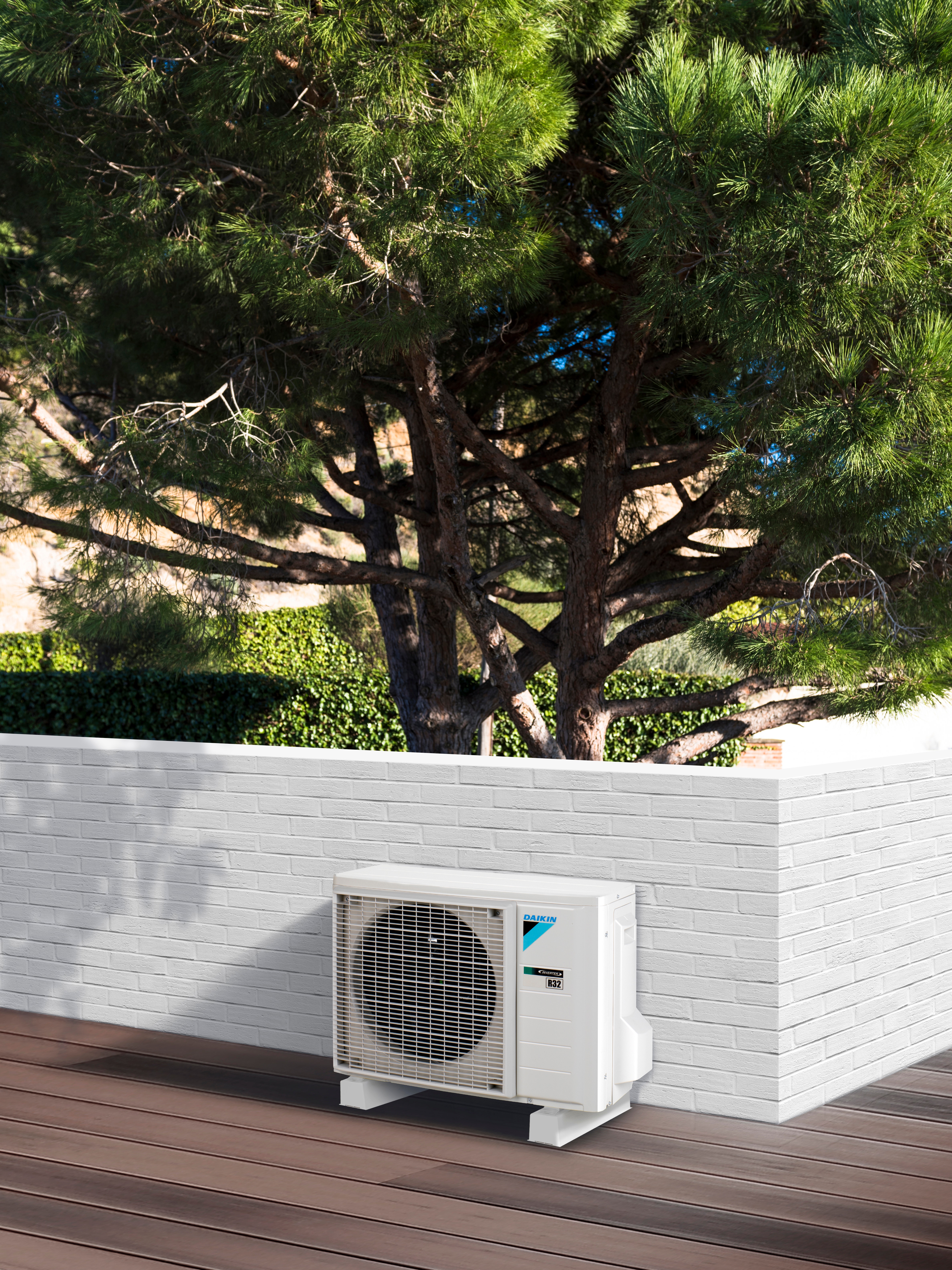 Unità esterna di climatizzazione ubicata sulla terrazza