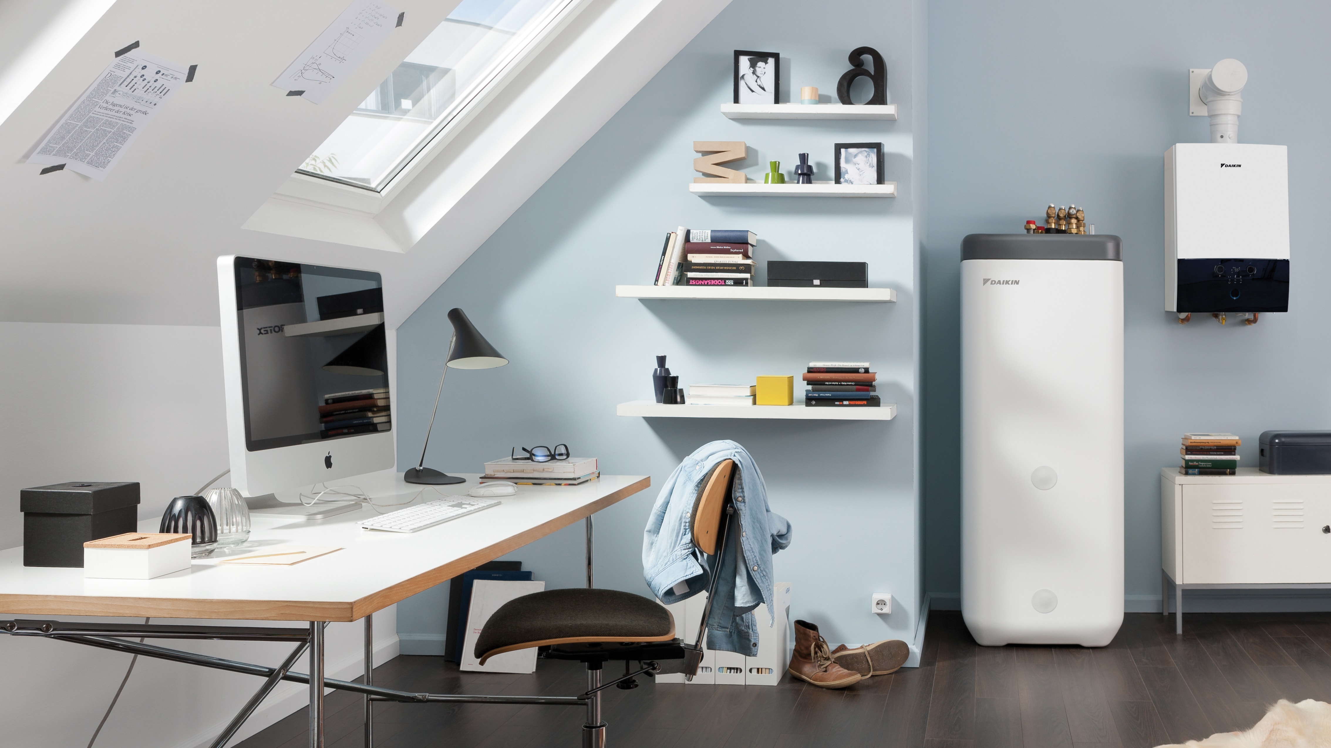 Serbatoio dell'acqua calda Daikin integrato in una stanza